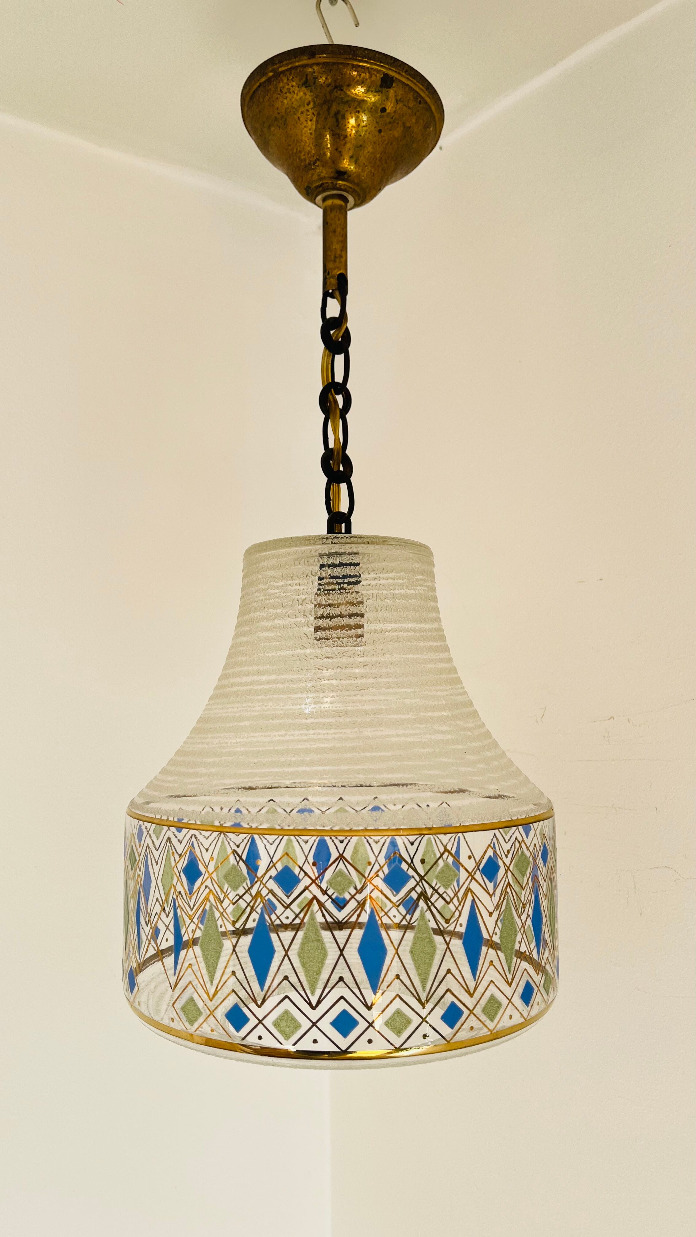 Vintage granite glass pendant lamp