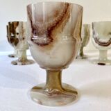 6 footed glasses in alabaster