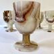 6 footed glasses in alabaster