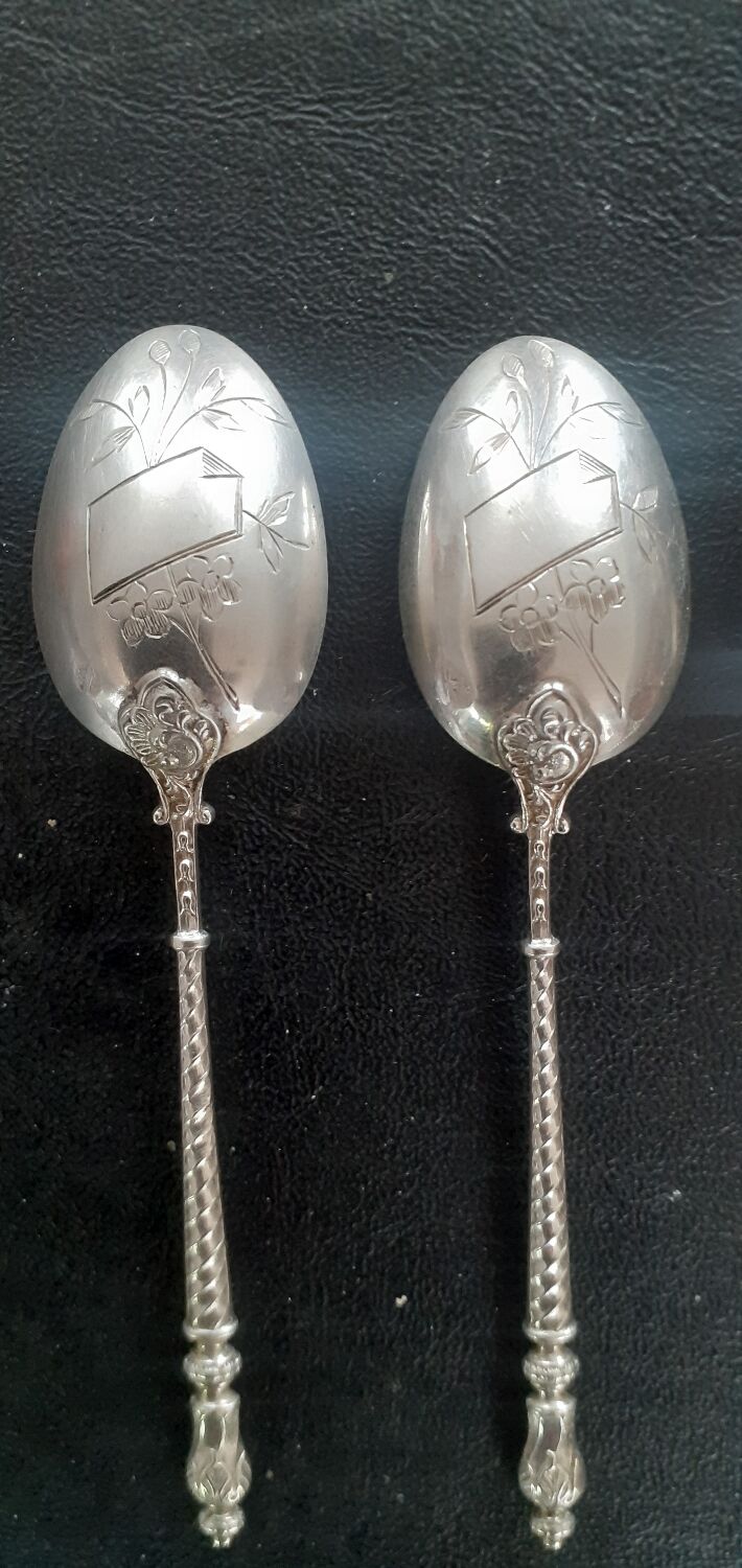 12 small spoons solid silver late nineteenth edmond bonnesoeur goldsmith