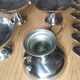 Vintage ice cream or dessert service in stainless steel