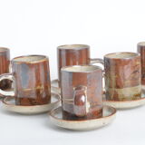 6 tasses à café en grés