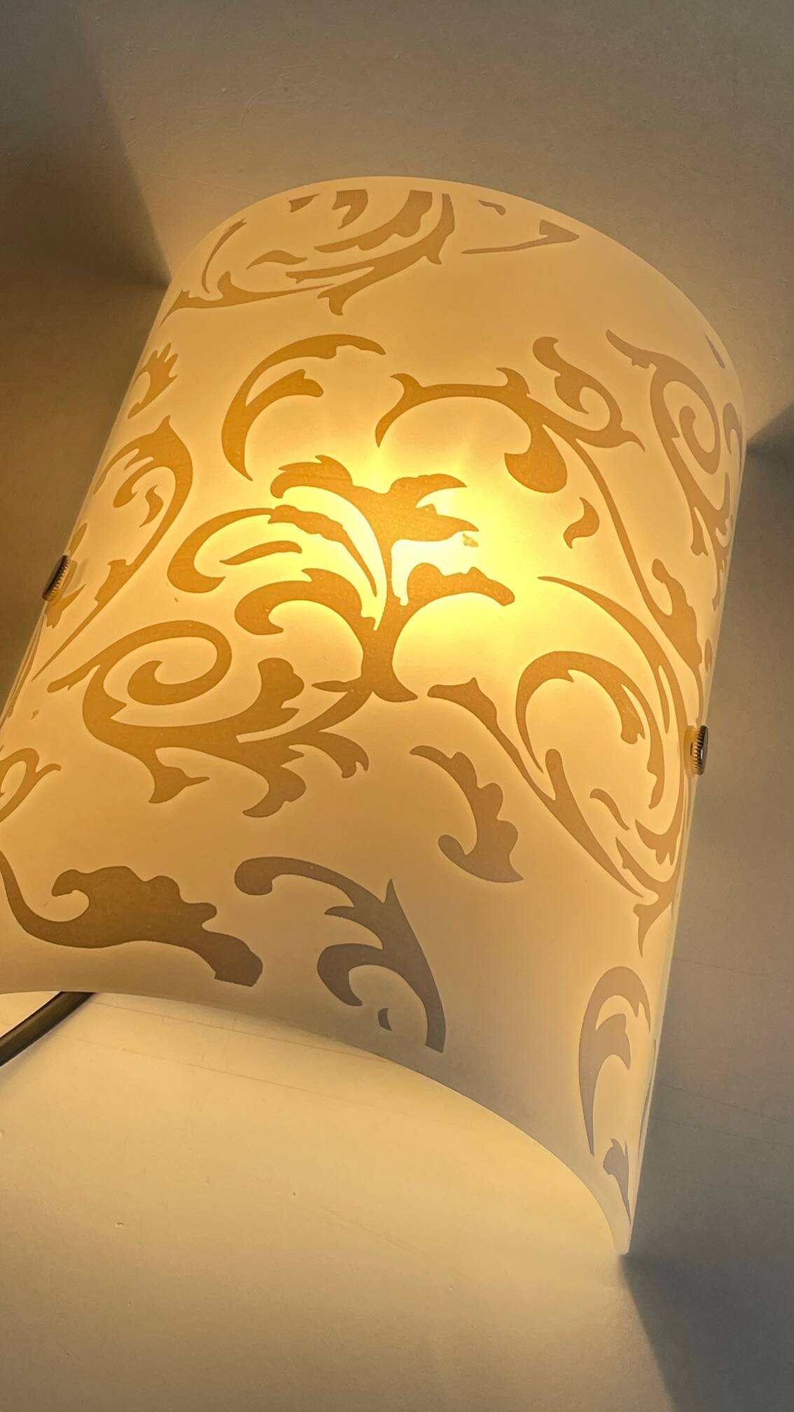 Polished and screen-printed glass sconce by eglo