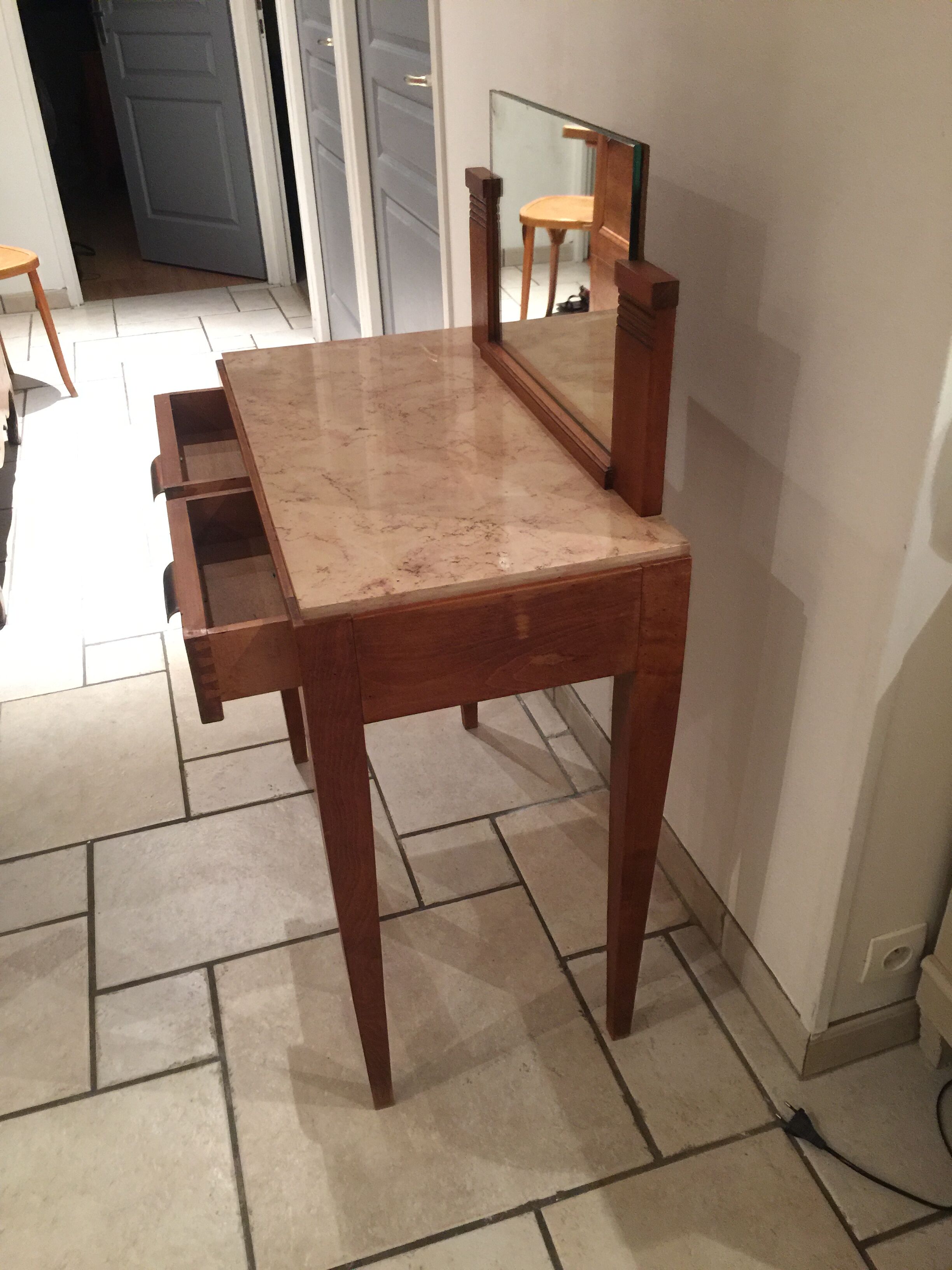 Art deco dressing table and marble