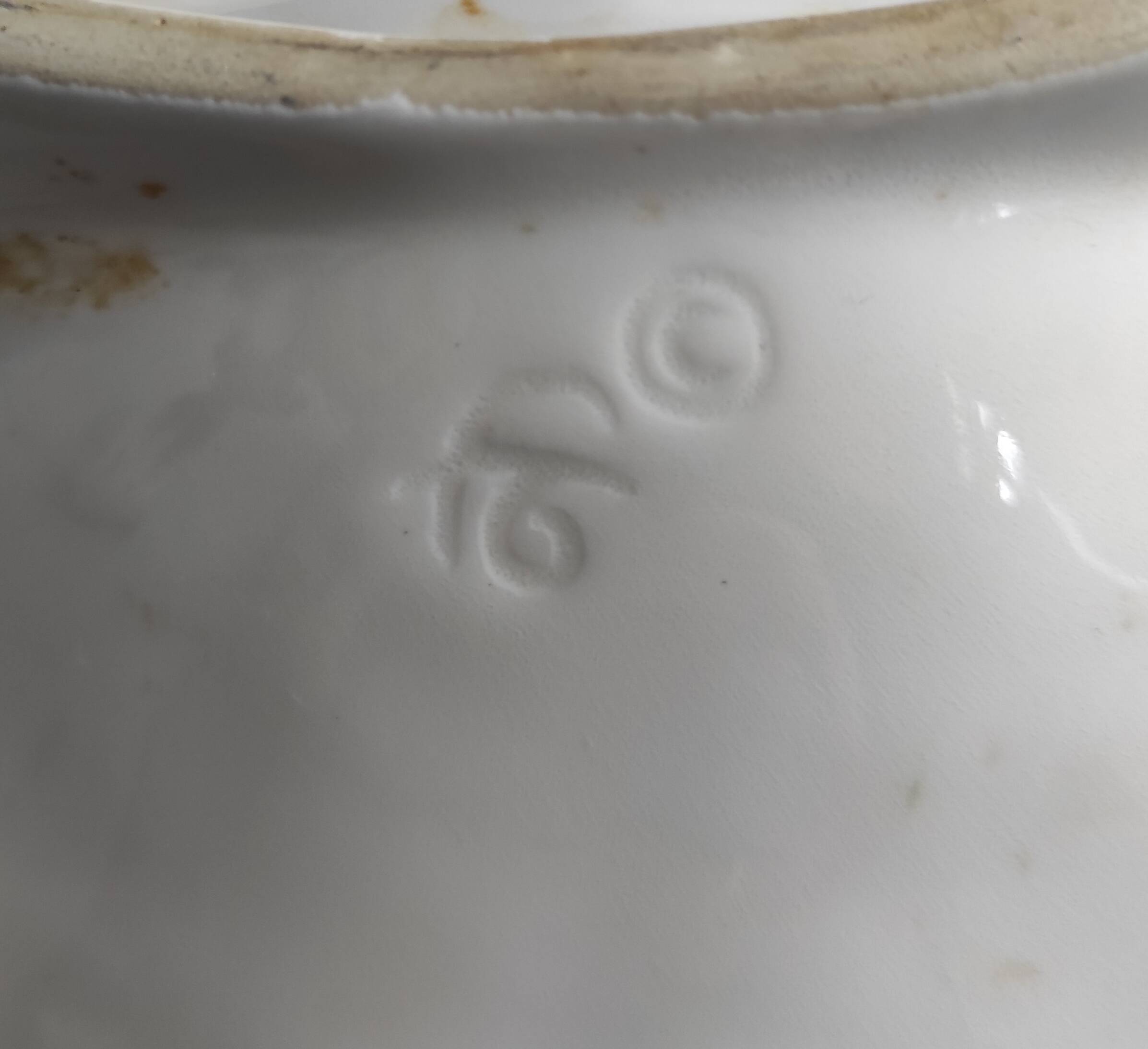 Vintage French asparagus serving tray in Majolica