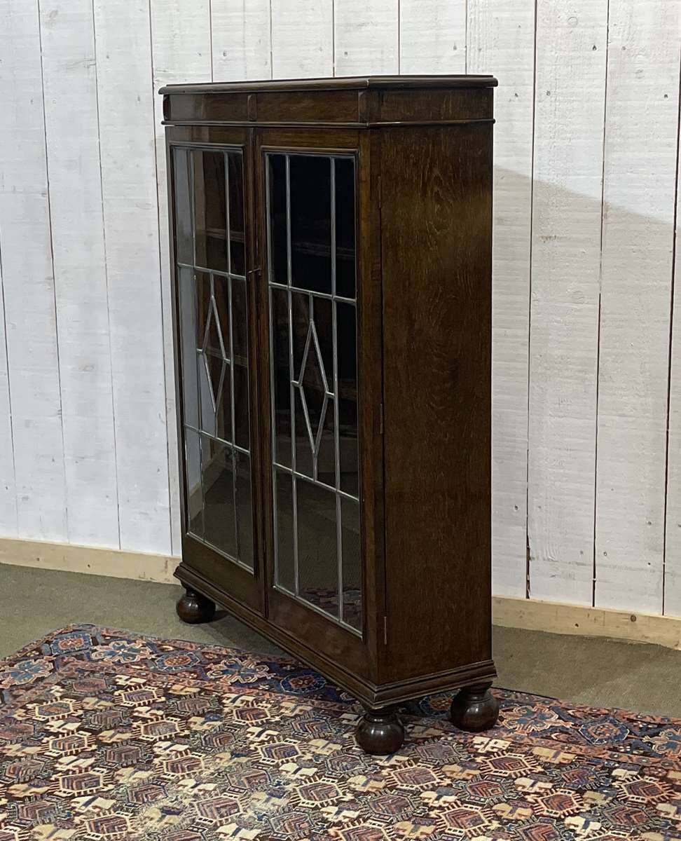 Vitrine anglaise en chêne début XXème