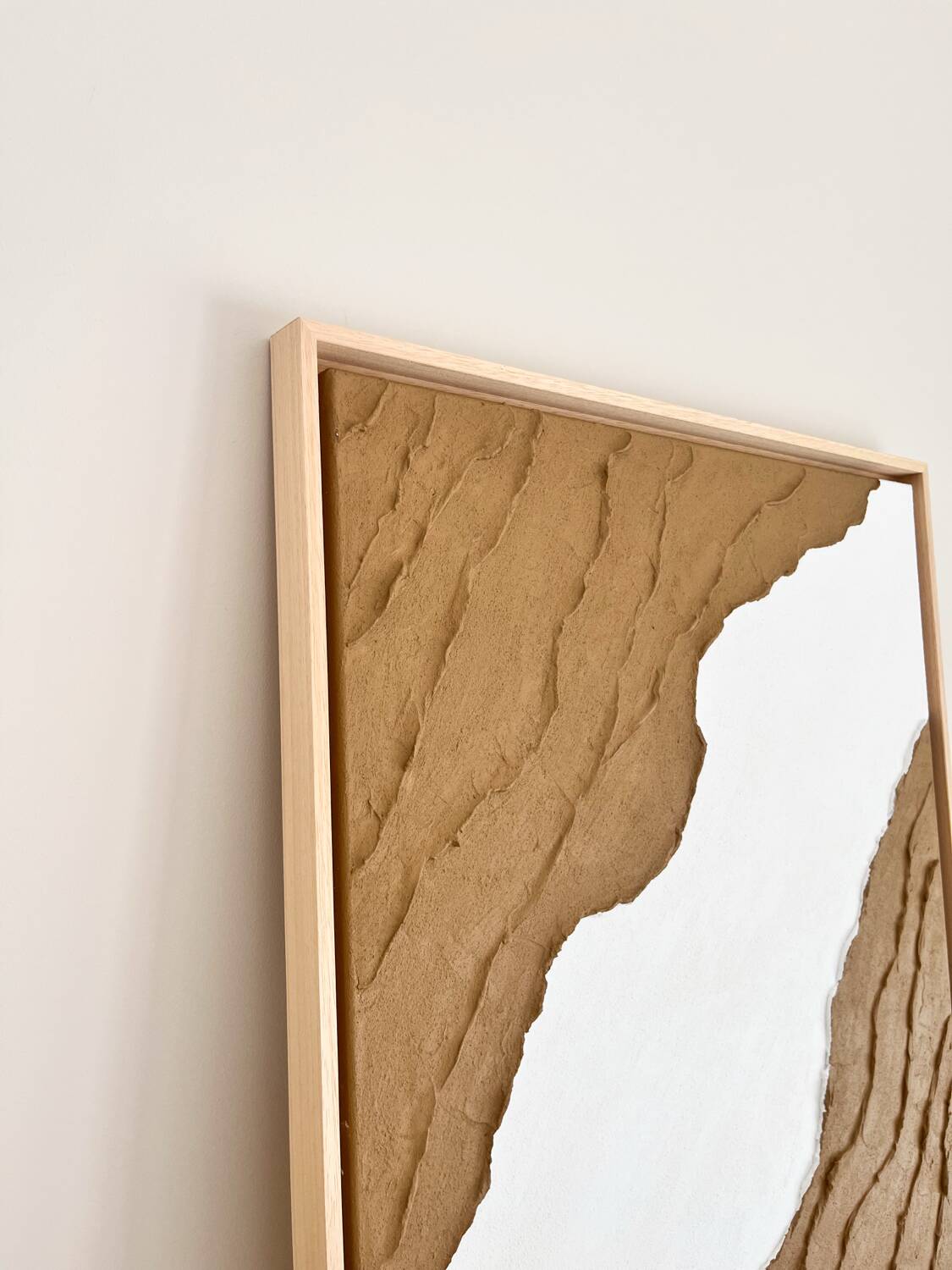 Camel brown and white relief painting