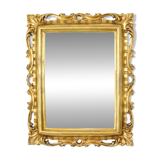 French Gilded Mirror Gold Leaf Baroque Style Rectangular 1950s