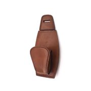 Portemanteau patère en cuir surpiqué marron  années 60