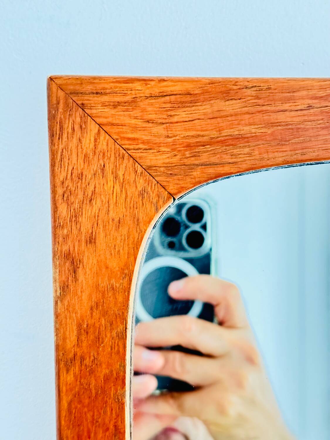 Vintage Danish mirror, teak frame