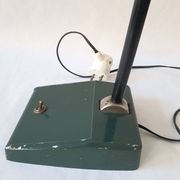Ancienne Lampe De Bureau Industriel Émaillé Verte Art Déco Fonctionnelle Vintage