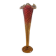 Very large vintage cornucopia vase in gradient red and amber glass - H 53.5 cm