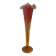 Very large vintage cornucopia vase in gradient red and amber glass - H 53.5 cm