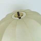 rare large mid century modern cocoon TABLE LAMP cherrywood base 1970s