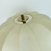 rare large mid century modern cocoon TABLE LAMP cherrywood base 1970s