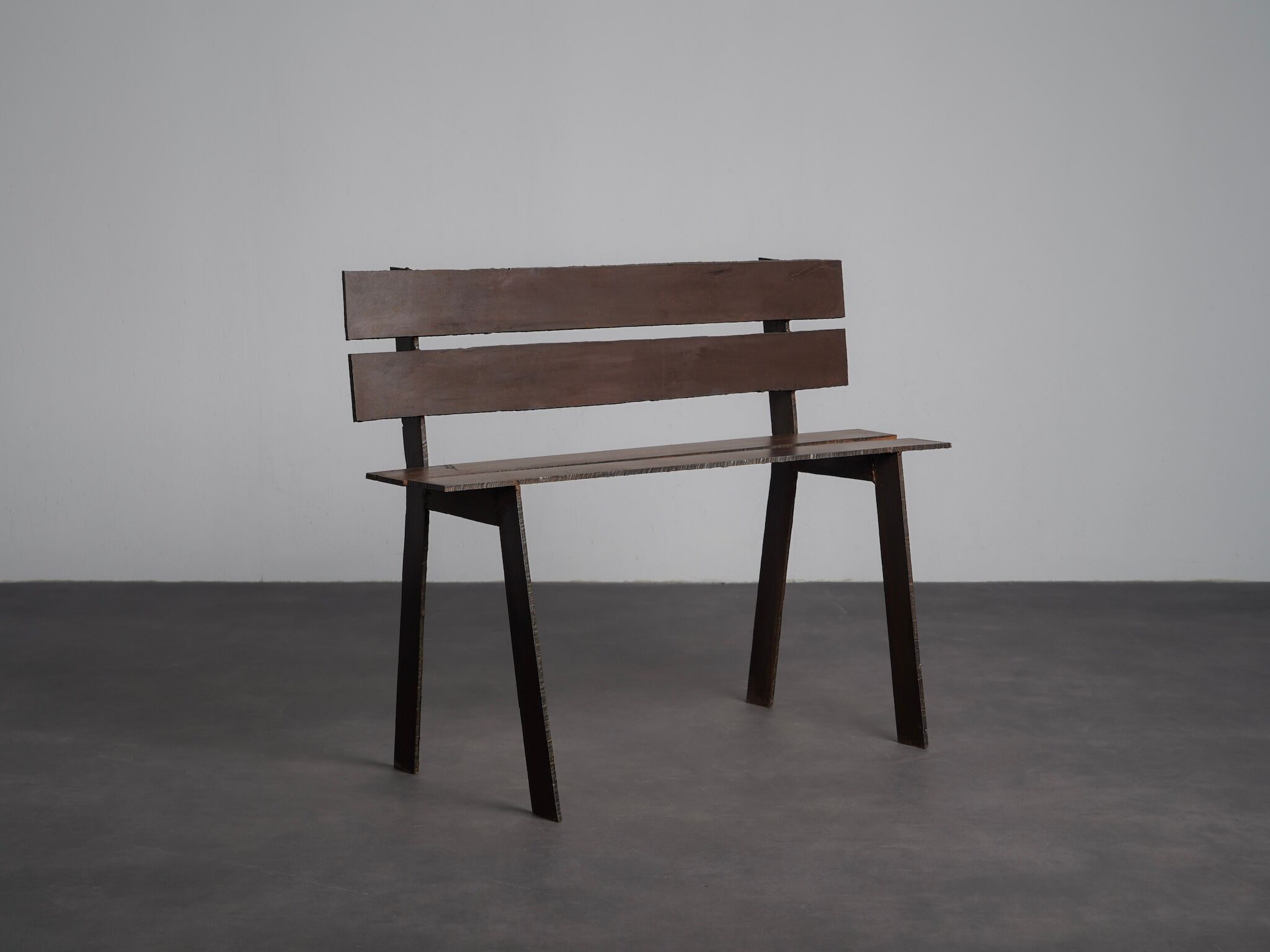 Unique sculptural corten steel bench, Netherlands, 1990s