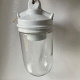 Art Deco ceiling pendant lamp in porcelain & glass