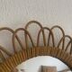 Vintage mirror 1960 rattan flower sun mirror - 50 cm