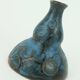 Vase en céramique bleue, poterie Conny Walther, Danemark, années 60