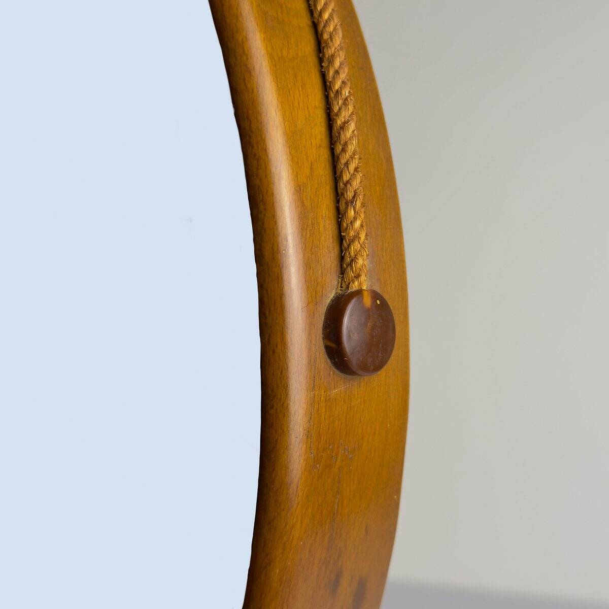 Mid-century wall mirror in teak, Italy, 1960s