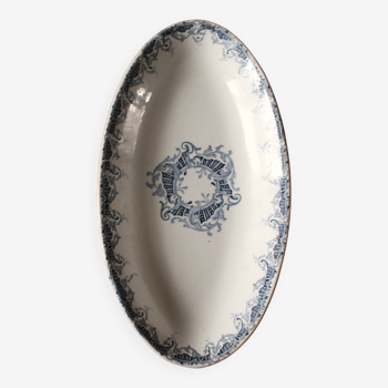 Ravier small oval dish Blue Bordure Lunéville