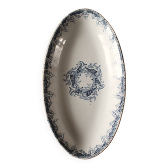 Ravier small oval dish Blue Bordure Lunéville