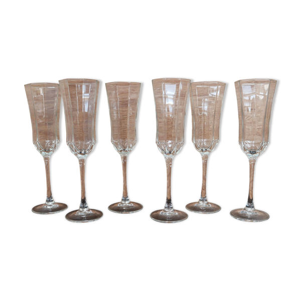 6 flûtes Luminarc modèle Octime en verre transparent