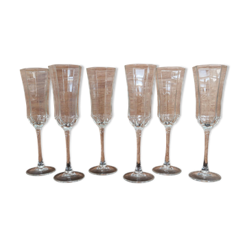 6 flûtes Luminarc modèle Octime en verre transparent
