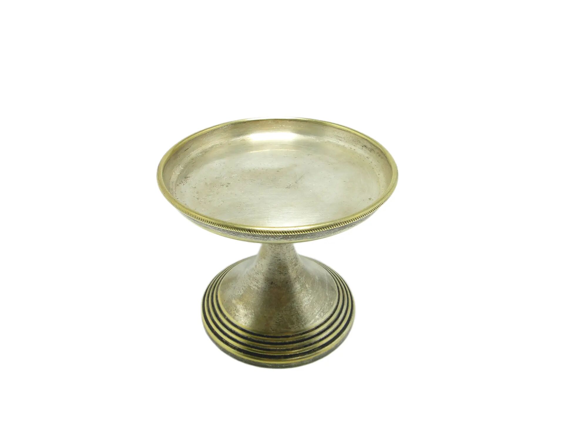 Sugar bowl, Art Deco, silver-plated brass, glass, Poland, 1930s.