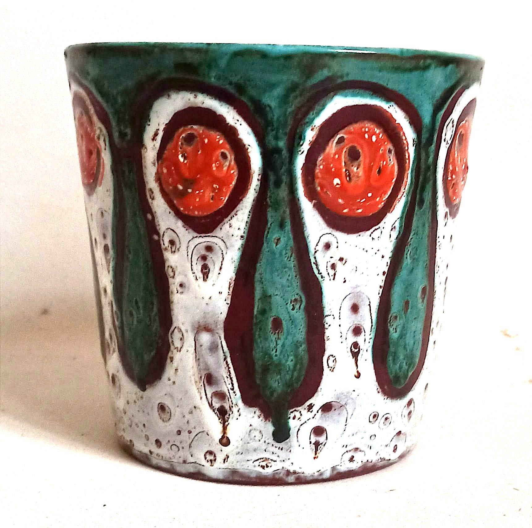 Pot ou cache-pot céramique Vallauris Années 70 Hauteur 14,2 cm