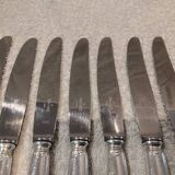 11 silver-plated metal lunch knives by Ravinet Coquille, 18cm