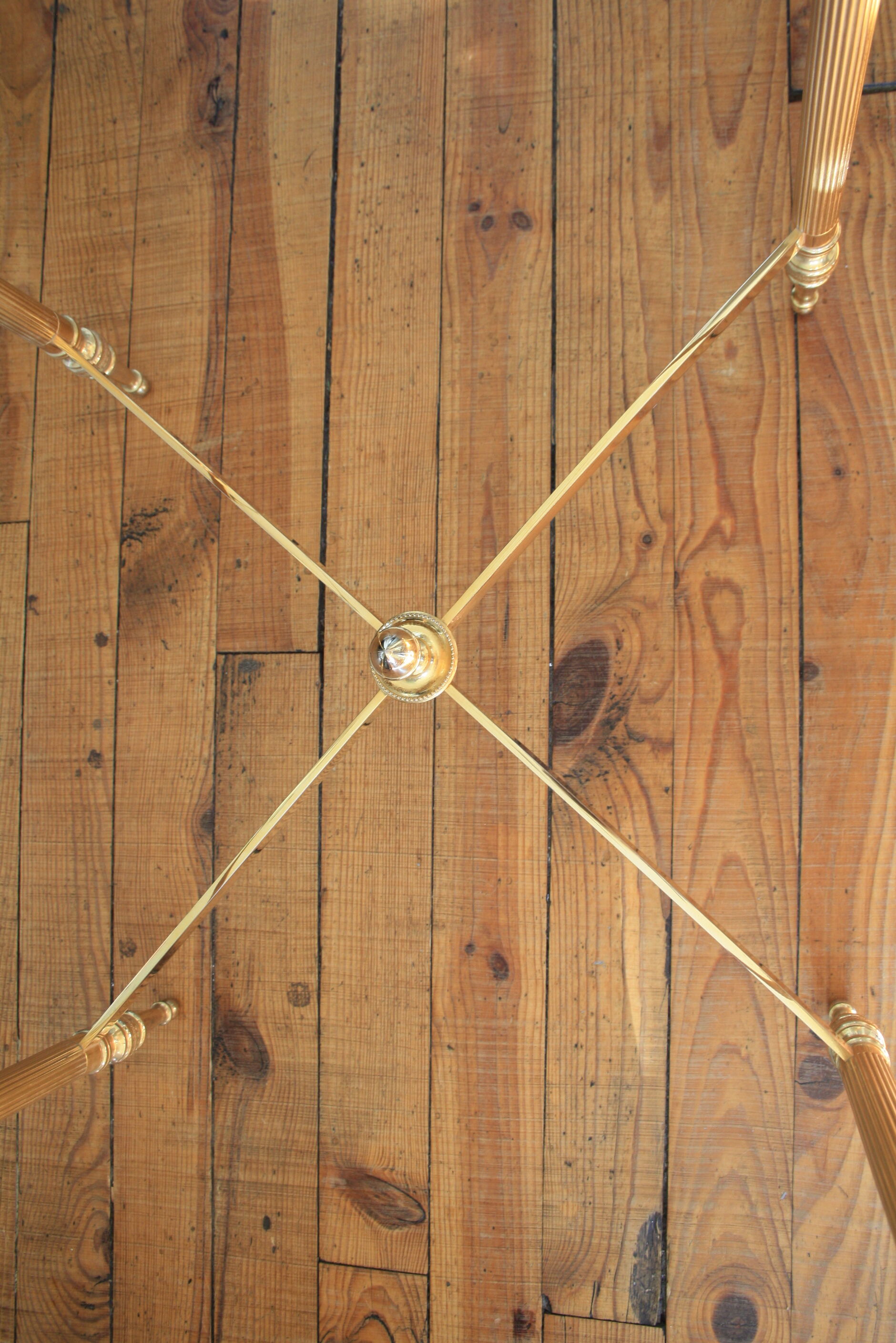 Marble and brass round coffee table