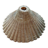 Vintage rattan wicker lampshade pendant light, handmade bohemian
