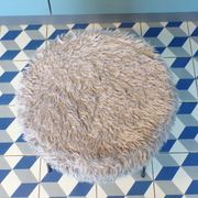 Vintage gray moumoute tripod stool