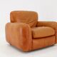Fauteuil en cuir cognac des années 1970, Italie