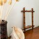 30s/40s bamboo wood mirror 38x45cm