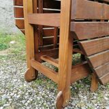 Table + 4 solid teak chairs
