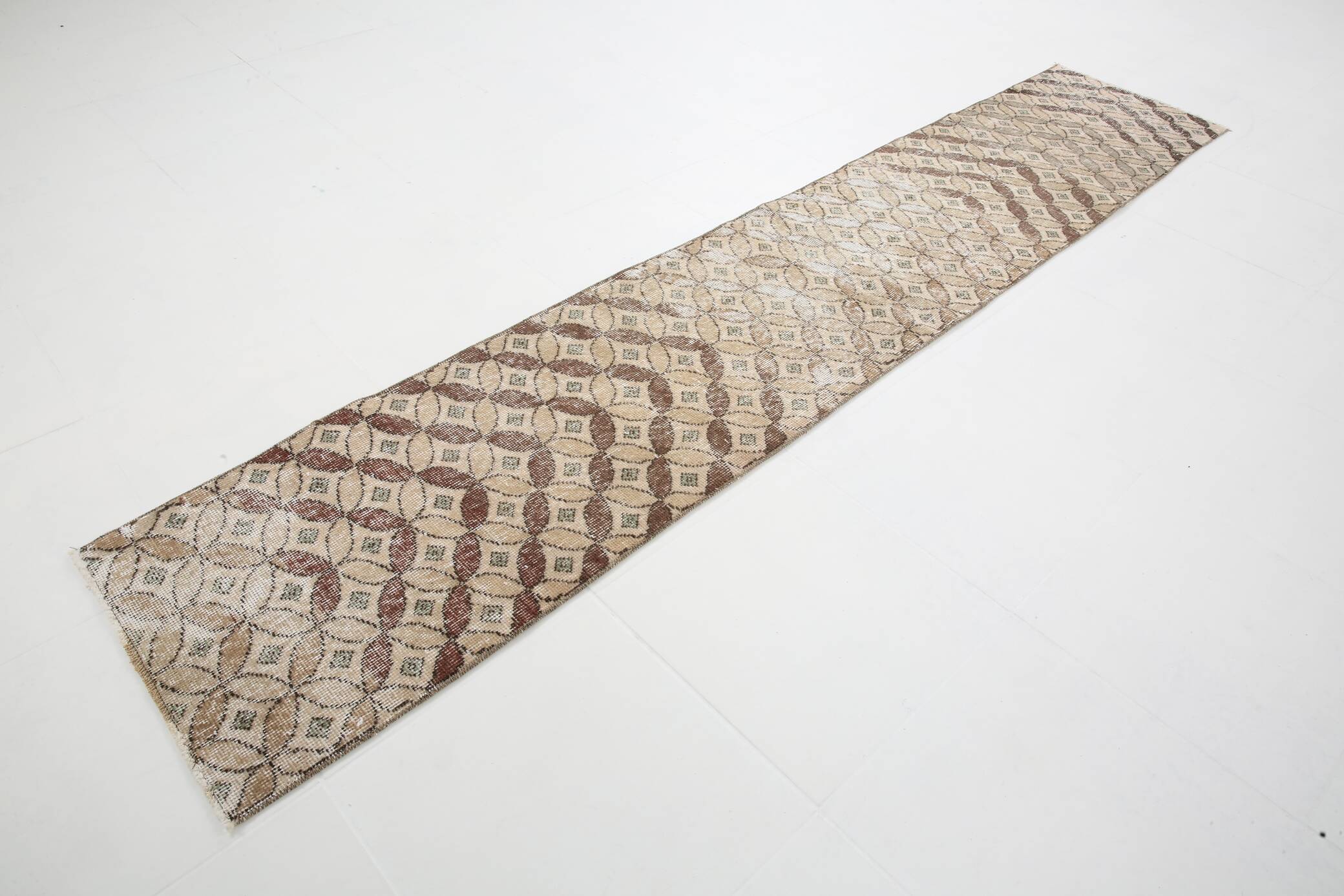 2x9 Soft Pastel Beige Turkish Runner Rug, 54x276Cm FREE SHIPPING