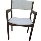 Set of 6 wooden and fabric chairs
