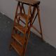 Old and very beautiful restored wooden stepladder 1920/40