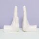 Set of 2 white porcelain hand bookends