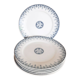 Flat earthenware plates from Sarreguemines Digoin, Algiers model