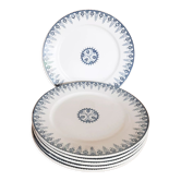 Assiettes plates en faïence de Sarreguemines Digoin, modèle Alger