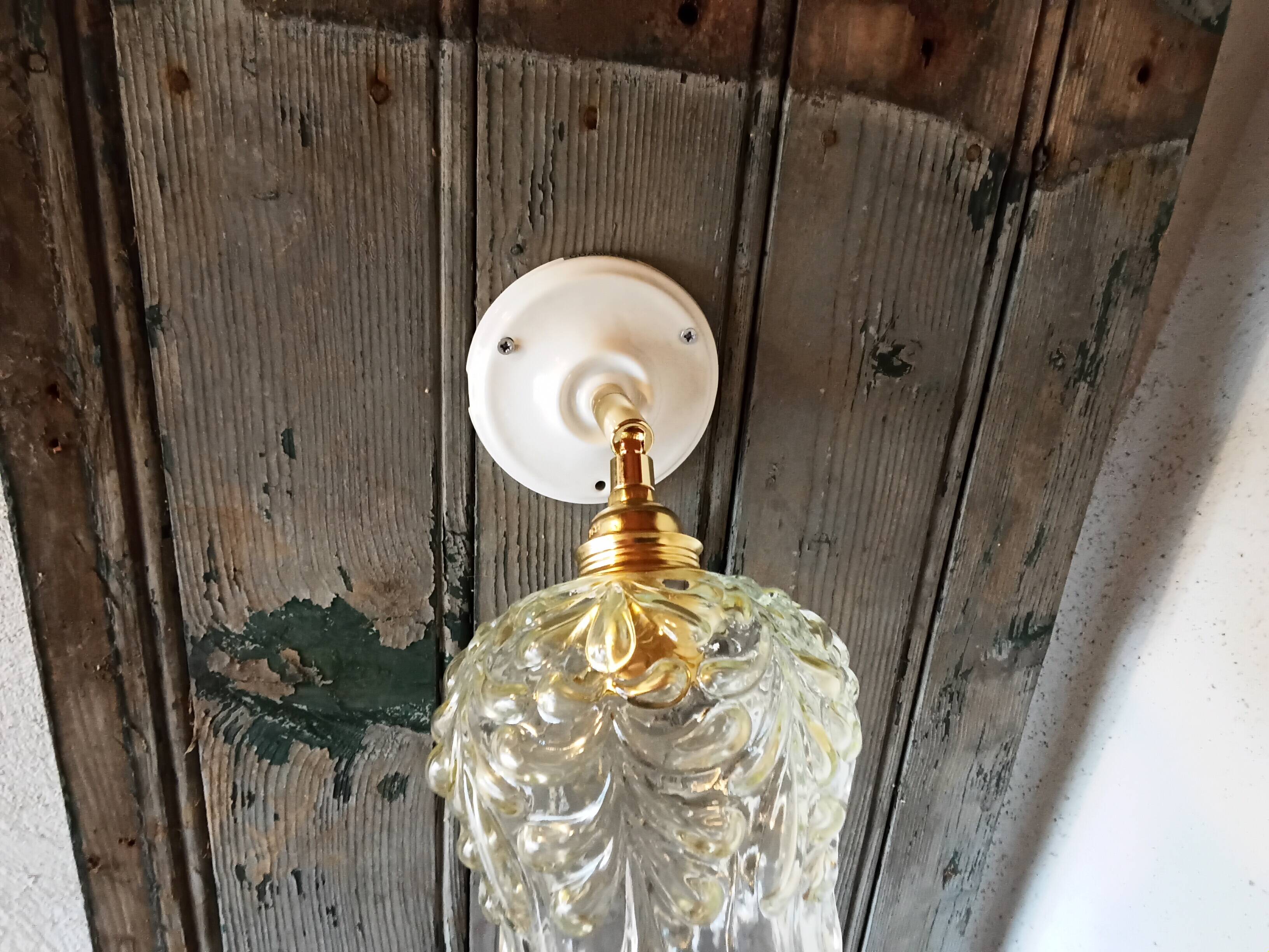 Vintage molded glass wall light