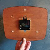 Vintage clock silent rectangular wall clock "Vedette bleu blanc ochre"