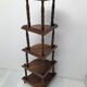 Étagère d'angle avec 5 niveaux en bois années 70