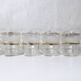 6 anciens verres granités blancs Art Déco