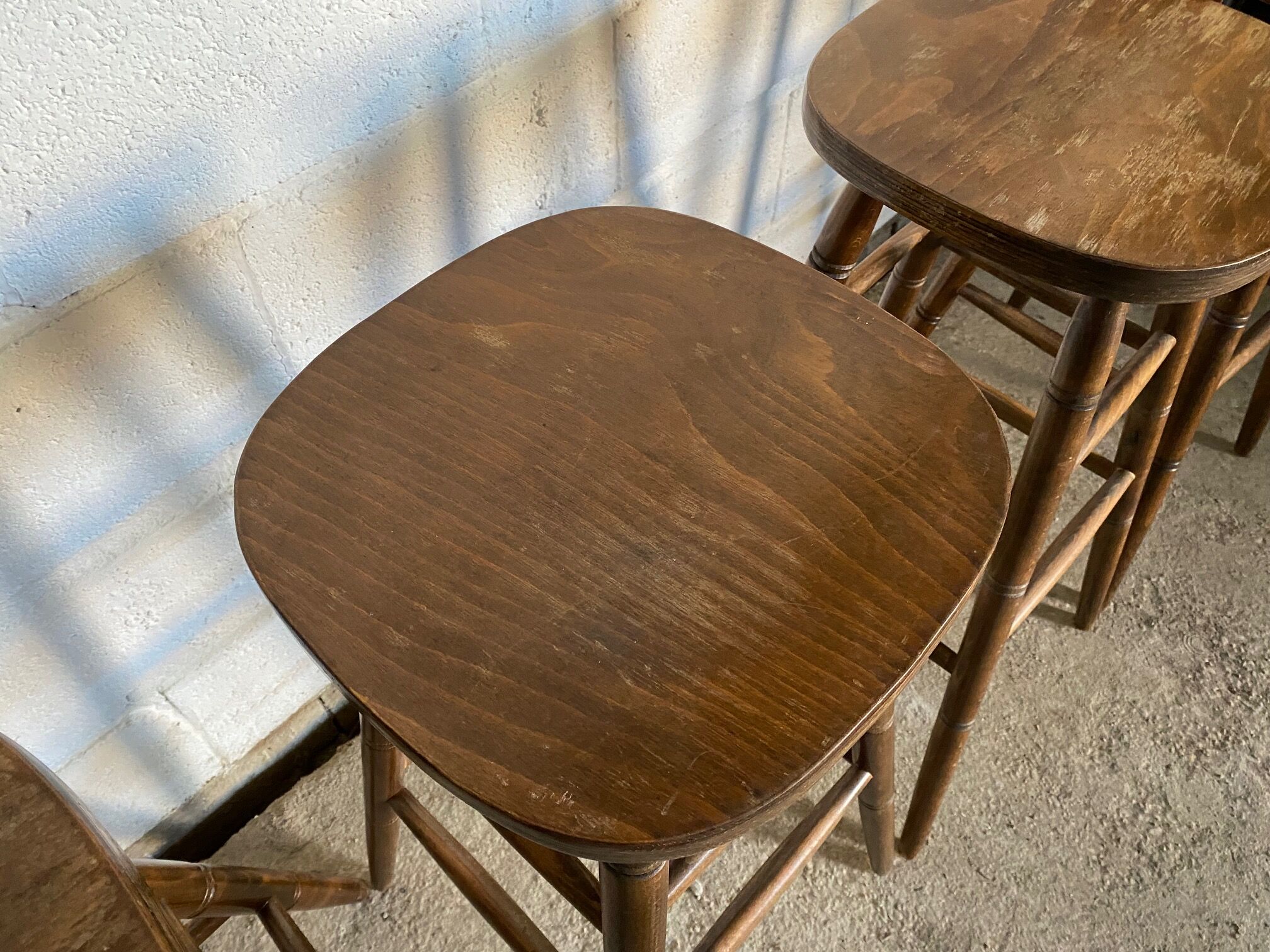 Set of 4 1950s bar top stools