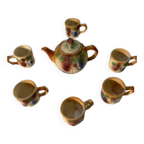 Vintage earthenware teapot and cup set