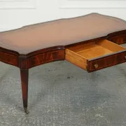 Heirloom Vintage Brown Leather Coffee Table by Weiman